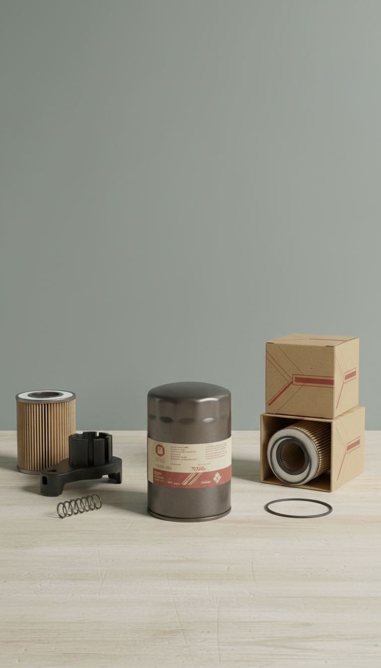 OEM oil filter with visible labeling